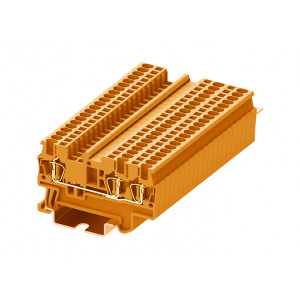 Проходная клемма TC1.5-3-OG, Проходная клемма, 3 точки подключения, тип фиксации провода: пружинный, номинальное сечение: 1,5 мм кв., 17,5A, 500V, ширина: 4,2 мм, цвет: оранжевый, тип монтажа: DIN35