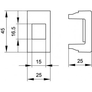 Адаптер Viva для keystone 1 модуль серый 45107