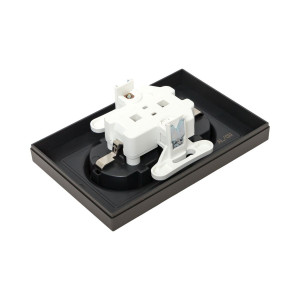 Механизм розетки двойной, 16А, с заземлением, без шторок, с рамкой, мокко Эпика EKF UP1-SOM-210