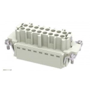 Розеточная контактная вставка DE-016-FP, Розеточная контактная вставка, Push-in фиксация, 16 полюсов + PE, типоразмер 16B, 500V, 16A, сечение обслуживаемых проводников 0,5-2,5 мм кв, тип покрытия контактов: серебро