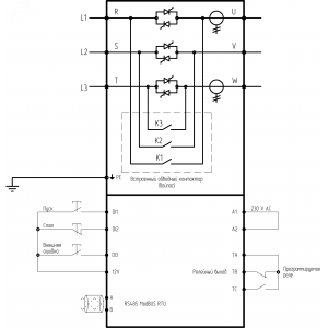 Устройство плавного пуска УПП 11 кВт 22.0А, 3 ~ 400 380B, IP20, байпас встроен 00064100