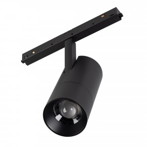 Светильник MAG-ORIENT-SPOT-ZOOM-R65-15W Day4000 (BK, 34-60 deg, 48V) 037458, Светильник для магнитных треков MAG-ORIENT шириной 26 мм. Мощность 15 Вт, св. поток 1100 лм, 73 лм/Вт, дневной 4000 K, CRI>90, угол 34-60°, напряжение питания 48 В. Черный фигурный корпус из металл, экран поликарбонат, степень защиты IP20. Размеры LxWxH 2