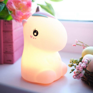 Силиконовый ночник Единорог USB с 3 режимами, RGB-свечение 503-003