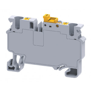 Клемма с размыкателем CPK4, Клемма с ножевым размыкателем, тип фиксации провода: Push-in, номинальное сечение: 4 мм кв., 20A, 1000V, ширина: 8 мм, цвет: серый, тип монтажа: DIN35