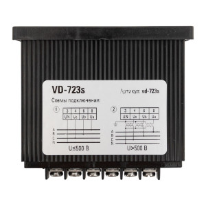 Вольтметр VD-723s цифровой на панель 72x72 (квадратный вырез) трехфазный в коротком корпусе EKF PROxima VD-723s