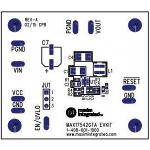 MAX17542GTAEVKIT#, Средства разработки интегральных схем (ИС) управления питанием Evkit for 1A, 42V,Synchronous Buck Regulator
