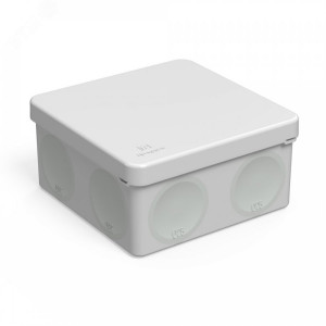 Коробка распределительная 60-0300м для прямого монтажа двухкомпонентная безгалогенная (HF) 100х100х50 (8шт/уп) Промрукав 60-0300м