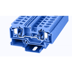 WS10-01P-12-00Z(H), Проходная клемма, тип фиксации провода: пружинный, номинальное сечение: 10 мм кв., 57A, 800V, ширина: 10 мм, цвет: синий, тип монтажа: DIN35