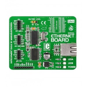 MIKROE-124, Средства разработки сетей Ethernet  SERIAL ETHERNET ADAPTER BOARD