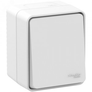 Переключатель проходной 1-кл. ОП AtlasDesign Profi54 IP54 10AX бел. SE ATN540161