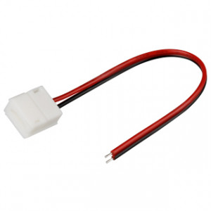 Коннектор выводной FAST-MONO-8mm-L150mm-X1 022308, Одиночный коннектор с проводом 15см для подключения питания к ГЕРМЕТИЧНЫМ светодиодным одноцветным лентам шириной 8мм. Максимальный допустимый ток 3А, напряжение до 50 В. Цена за 1шт.