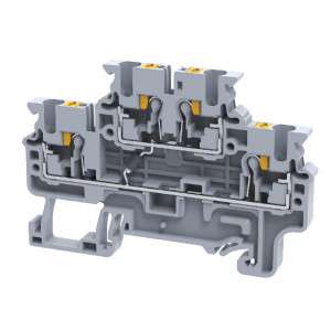Этажная клемма CPDL2.5(E)D1, Этажная клемма, 2 этажа, с диодом, тип фиксации провода: Push-in, номинальное сечение: 2,5 мм кв., 1000V, ширина: 5 мм, цвет: серый, тип монтажа: DIN35