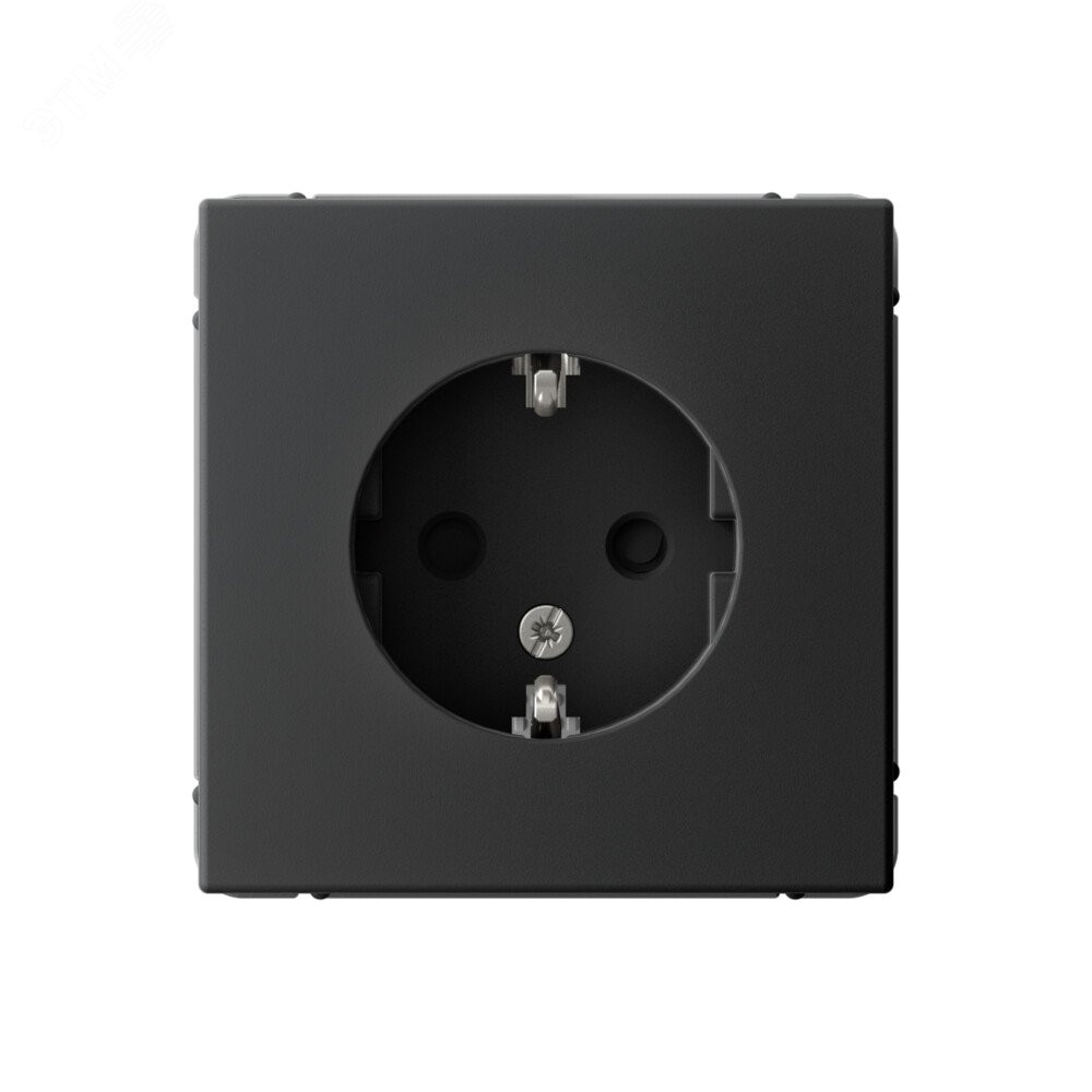 Изображение товара Розетка ArtGallery 16А с заземлением и шторками карбон