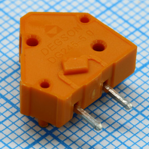 DG245-5.0-01P-15-08A(H), Нажимной безвинтовой клеммный блок 1 контакт без концевой крышки. Зажим типа зажимная клеть. Серия DG245-5.0 цвет оранжевый