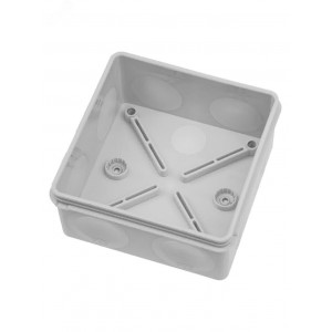 Распаячная коробка двухкомпонентная ОП 100х100х50 мм IP66 8 вх. серая инд. штрихкод TDM SQ1401-2513