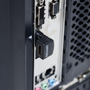 HDMI (шт.) - HDMI (гн.) угловой, Переходник