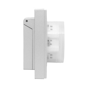 Механизм розетки двойной, 16А, IP44, с заземлением, со шторками, с рамкой, с крышками, алюминий Эпика EKF UP1-SOA-211-44