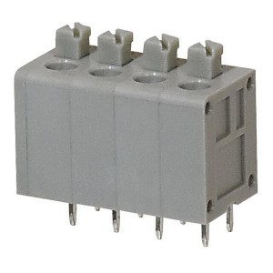 TBL006V-500-04GY-2GY, Фиксированные клеммные колодки Terminal block, screwless, 5.00, Vertical, 4, Gray w Gray Button
