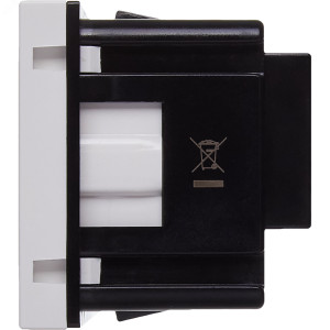 Розетка с заземляющим контактом без защитной шторки и винтовым зажимом (2 модуля) белая 4521046