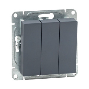Механизм выключателя, тр-хклавишный, графит Эпика EKF UP1-SWG-31