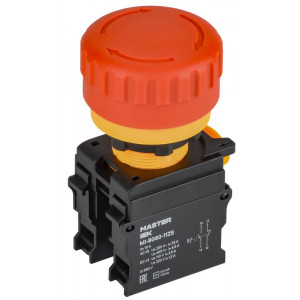 Кнопка Грибок поворот. с фикс. 1NO+1NC красная MASTER MI-BG60-11ZS-3-23-K04