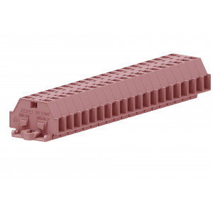 Проходная клемма (MINI) 241309, Проходная клемма, MINI, боковой подвод кабеля, 2 точки подключения, тип фиксации провода: пружинный, номинальное сечение: 2,5 мм кв., 24A, 500V, ширина: 6 мм, цвет: розовый, тип монтажа: монтажные фланцы