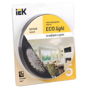 Лента LED 5м блистер LSR-3528WW120-9.6-IP20-12V IEK-eco (кр.5шт) нМ [LSR1-1-120-20-1-05]