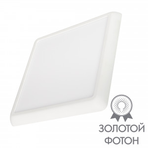 Светильник CL-FIOKK-S220x220-18W Day4000-MIX (WH, 120 deg, 230V) 034471, Накладной/встраиваемый светильник с изменяемой мощностью и цветовой температурой. Мощность 12-18 Вт, св. поток 1000-1700 лм, 83-94 лм/Вт, теплый 3000 K, дневной 4000K, белый 6000K, CRI>80, угол 120°, напряжение питания 230 В. Белый квадратный корпус из пл