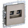 Розетка компьютерная двойная СП RJ45 кат.5E BRITE РК10-2-БрШ шампань BR-K20-1-K37