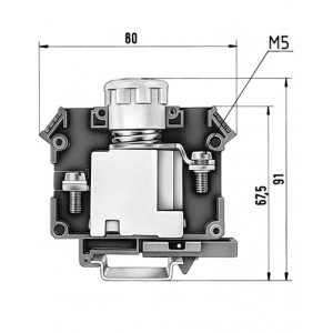 Предохранительная клемма 9700 B/30 SI E18/S35, Предохранительная клемма, тип предохранителя: NEOZED, тип фиксации провода: винтовой, номинальное сечение: 25 мм кв., 63A, 400V, ширина: 30 мм, цвет: серый, тип монтажа: DIN35