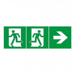 Пиктограммы EMGP-PROOF-KIT (Комплект из 3-х наклеек) 049424, Три пиктограммы 100х100мм: "Стрелка", "Бегущий человек влево", "Бегущий человек вправо" для аварийных панелей серии EMG-PROOF. Дают возможность установки знака направления в любую сторону.