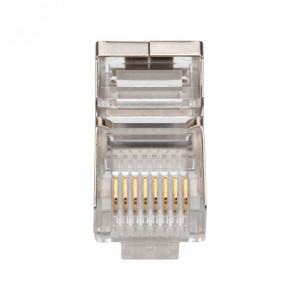 Разъем сетевой LAN на кабель, штекер 8Р8С (RJ-45), под обжим, в экране, 10шт. 06-0082-A10