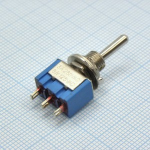 MTS-123, тумблер (ON)-OFF-(ON) 1 группа контактов 3А, 250В