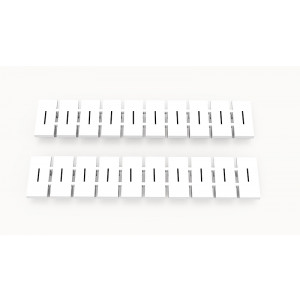Маркировка (полоска) ZB6-10P-19-54Z(H), Кассета с маркировочными шильдиками, для клемм сечением 4 мм.кв., верхняя, 10 шильдиков, нанесенные символы: I, с вертикальным расположением, размер шильдика: 5,55 х 10,7 мм, цвет: белый