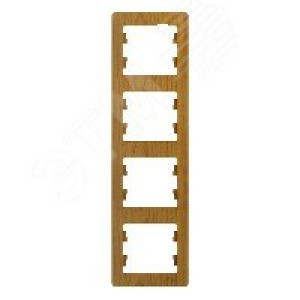 GLOSSA Рамка 4 поста вертикальная дуб GSL000508