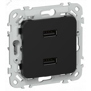 FLITE Розетка USB A+A 3,1А РЮ-2-ФлЧ черный IEK FI-U21-D31-K02