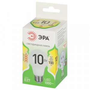 Лампа светодиодная LED 10 Вт 1000Лм 3000К груша теплый E27 220-240В LED A60-10W-830-E27 Green Line Б0067118