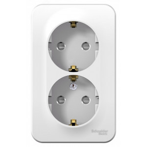 Розетка 2-м ОП Blanca 16А IP20 250В с заземл. защ. шторки бел. SE BLNRA011201