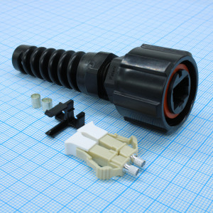 1828618-1, Соединитель многомодового дуплекса обжим на кабель