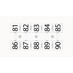 Маркировка (полоска) ZT12-10P-19-25Z(H), Кассета с маркировочными шильдиками, для клемм сечением 16 мм.кв., верхняя, 5x2 шильдиков, нанесенные символы: 81...90, с горизонтальным расположением, размер шильдика: 11 x 10,8 мм, цвет: белый
