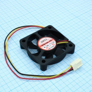 EC5010H12BA, Вентилятор 12В, 50х50х10мм, подшипник качения, 5000 об/мин 3 вывода