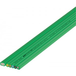 Кабель 7-пол. 5G2,5+2*1,5QMM HF, Плоский кабель 5+2 полюсов, серия gesis NRG, сечение: 5х2,5 мм кв. + 2х1,5 мм кв., материал изоляции: halogen-free, цвет: зеленый