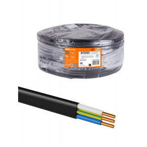 Кабель ВВГ-П нг(А)-LSLTx 3х2,5 ок(N, PE)-0,66 ГОСТ (100м) SQ0117-0210