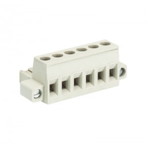 Розетка Wiecon 8113 B / 6 F, Розеточный разъем, прямой, на кабель, шаг: 5.0 мм, 6 полюсов, фиксация провода винтовая, исполнение: с монтажными фланцами, с маркировкой, 400V, 12А, цвет: серый