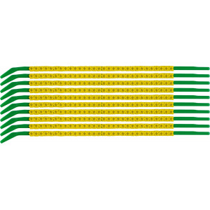 brd333191, SCNG-09-GRS клипсы  жёлтые, 300шт/упак, для провода 2,5-3,0мм диаметра, легенда заземление (символ)