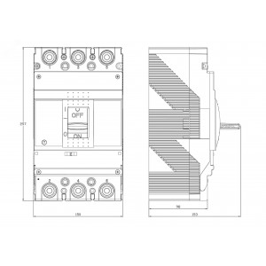 Выключатель автоматический MGS400 3P 320-400A 60kA YON MGS400S-3TAMF0400