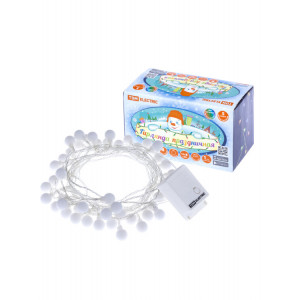 Гирлянда светодиодная "Шарики" 50LED, 5м, 8 режимов, многоцвет., прозр. шнур, 250 В, SQ0361-0046
