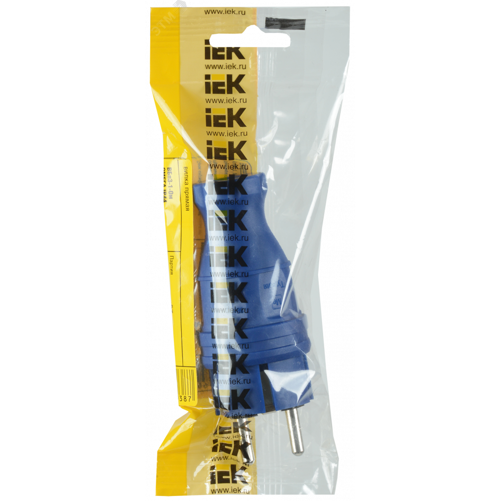 Изображение товара Вилка прямая OMEGA ВБп3-1-0м IP44 синий корпус