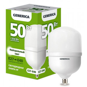 Лампа светодиодная HP 50Вт 4000К E27-E40 230В LL-HP-50-230-40-E27-E40-G