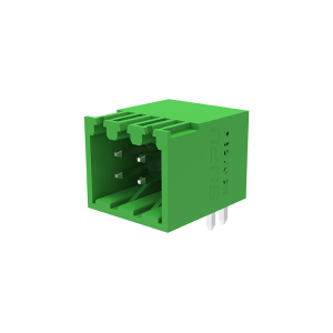 Вилочный разъем на плату MC-DPG3.5H23-3500, Вилочный разъем, горизонтальный, два контакта на полюс, на плату, шаг: 3.5 мм, 23 полюса, фиксация на плате пайкой, исполнение: стандартное, 125V, 10A, цвет: зеленый